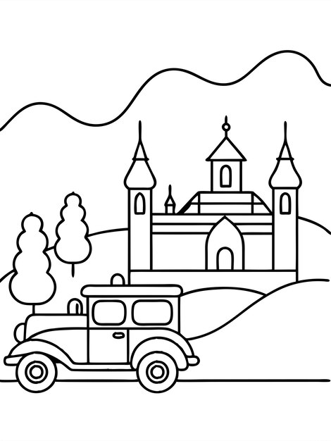 Vector fire truck full of landscape coloring page exciting scenes of firefighting adventures