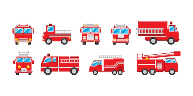 Fire truck  set collection graphic clipart design