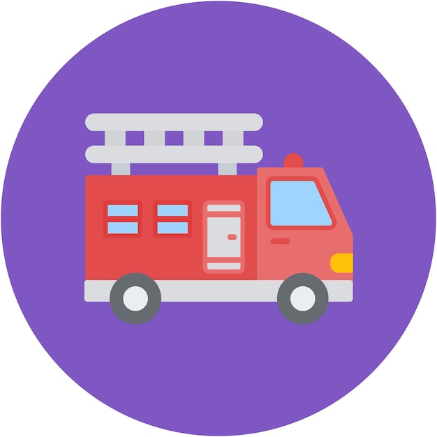 Fire Truck Vector Illustration Style