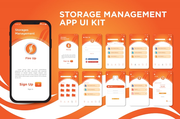 Fire Up Storage Management App UI Kit Template