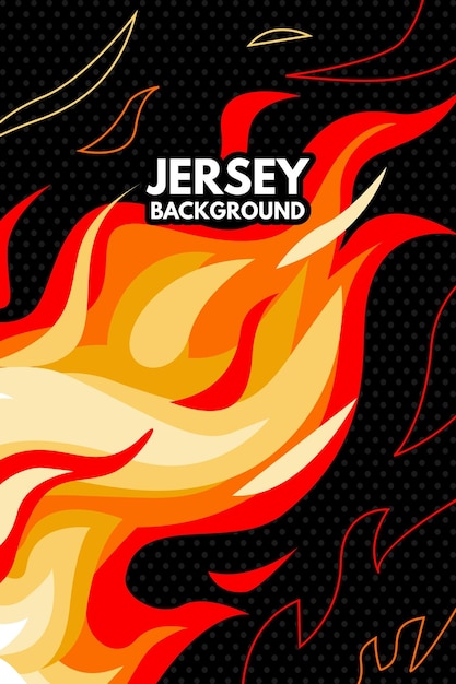 FIRE VECTOR ON BLACK JERSEY DESIGN READY TO PRINT