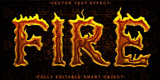 Fire Vector Fully Editable Smart Object Text Effect