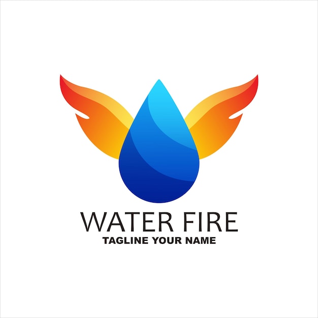 fire water color logo vector design