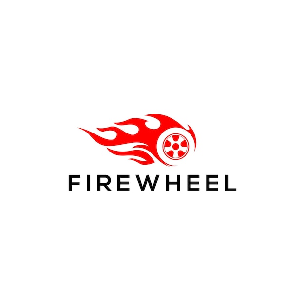 Fire wheels logo concept vector Speed logo with fire and wheel