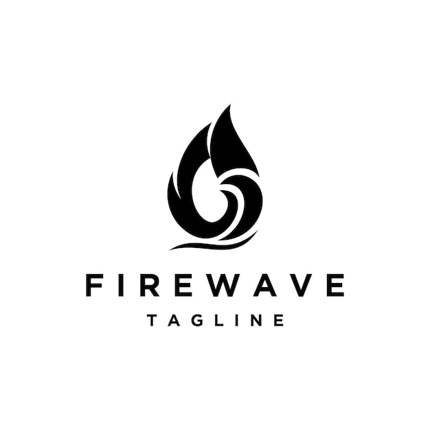 fire with wave logo design inspiration