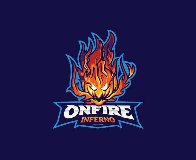 Fireball monster mascot logo design