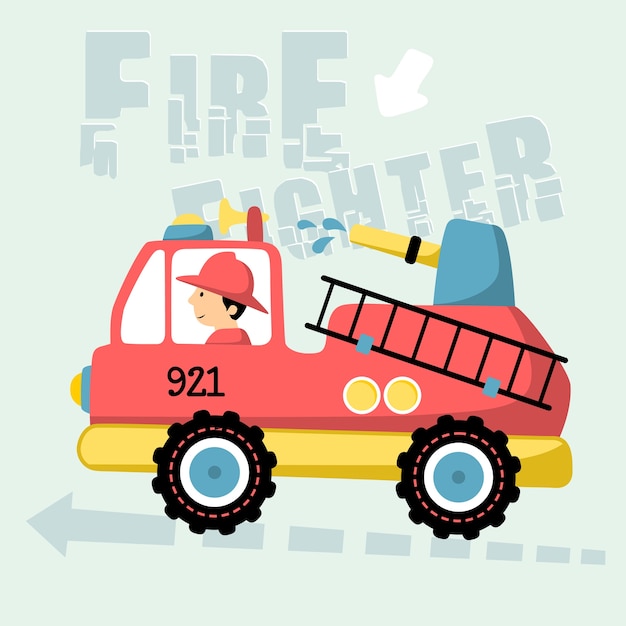 Vector firefighter cartoon