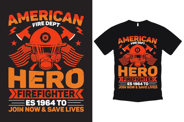 Firefighter Gaming T shirt Design Template