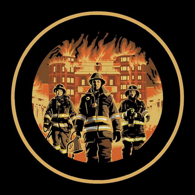 Firefighter illustration Tshirt design