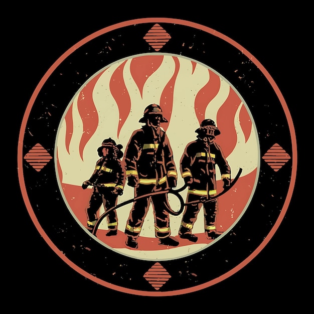 Firefighter illustration Tshirt design