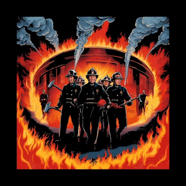 Firefighter illustration vector T shirt design