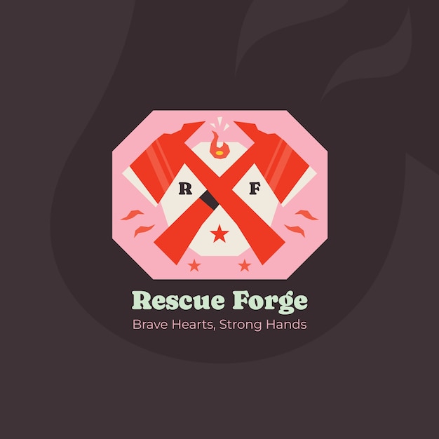 Vector firefighter logo design template