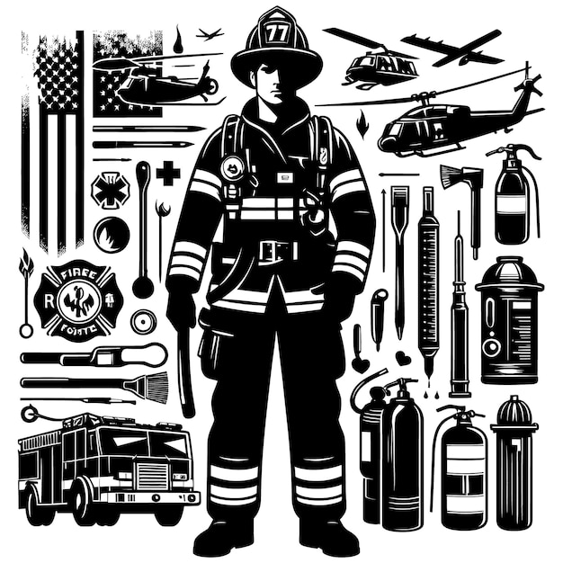 Firefighter Svg FileFire Fighter Cricut amp Silhouette fileFirst Responder svgGift For Father Fire