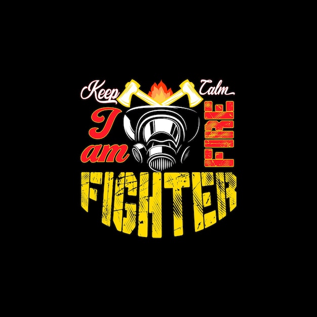 firefighter t-shirt design, firefighter typography, vector illustration.