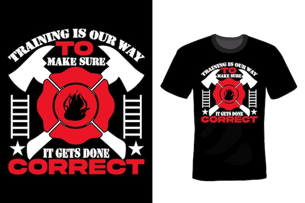 Firefighter T shirt design typography vintage