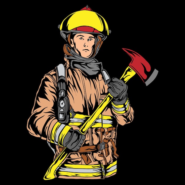 Firefighter Vector Illustration