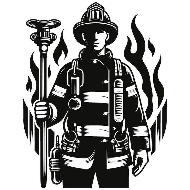 Firefighter vector SVG Bundlefirefighter gift for menfirefighter in uniform svgFireman Silhouette