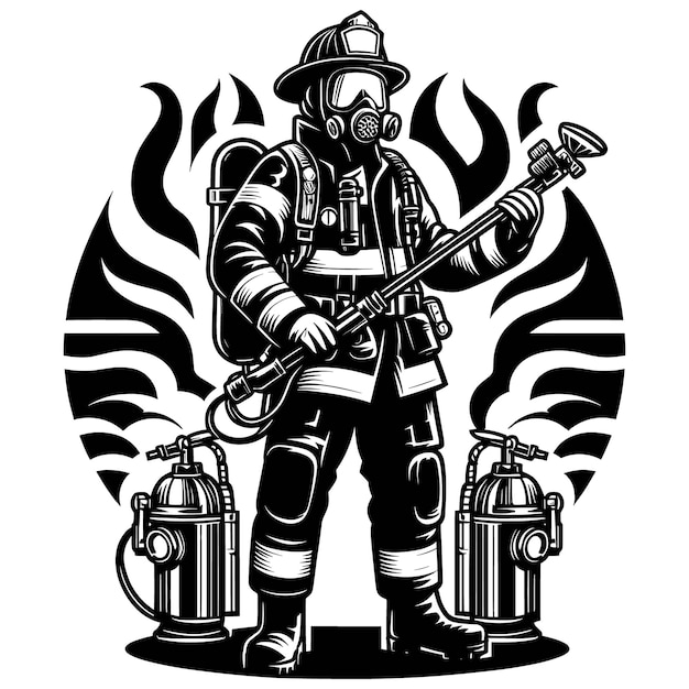 Firefighter vector SVG Bundlefirefighter gift for menfirefighter in uniform svgFireman Silhouette