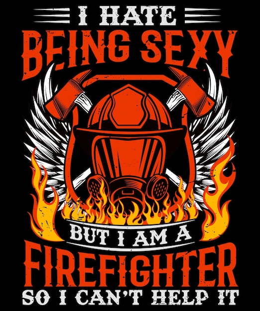 Firefighter vector t-shirt graphic  and merchandise design