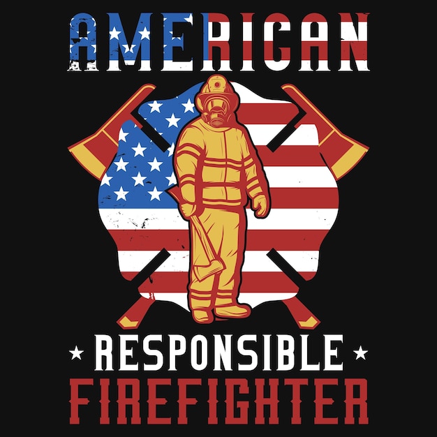 Firefighters awesome tshirt design