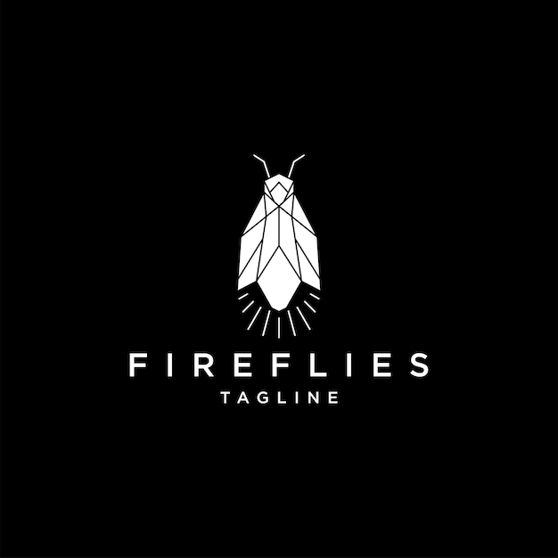 Vector fireflies geometric polygonal logo vector icon design template