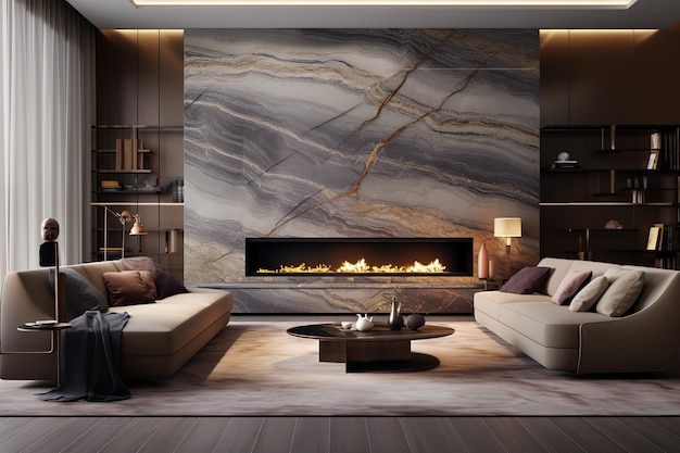 Vector a fireplace with a fire place and a couch with pillows and a fire place