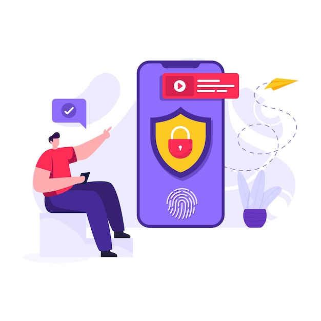 A firewall illustration in flat editable design