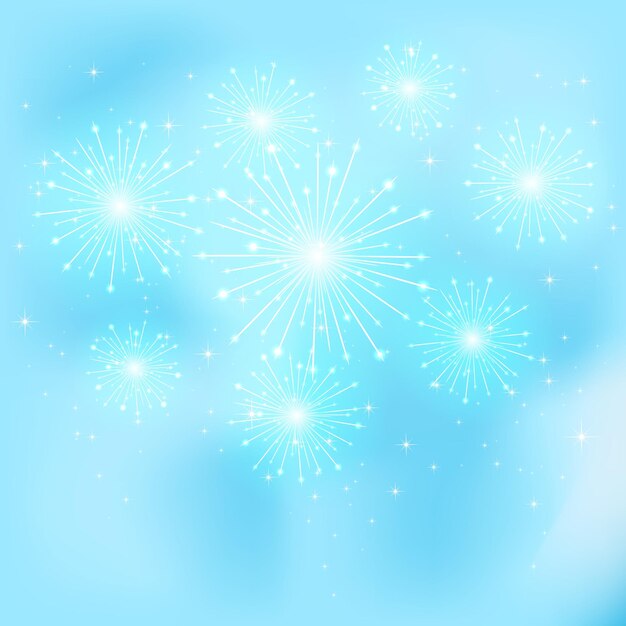 Vector firework on blue