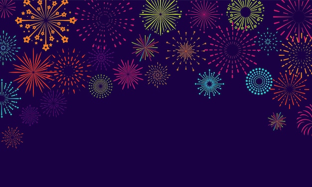 Firework happy new year festive background vector design