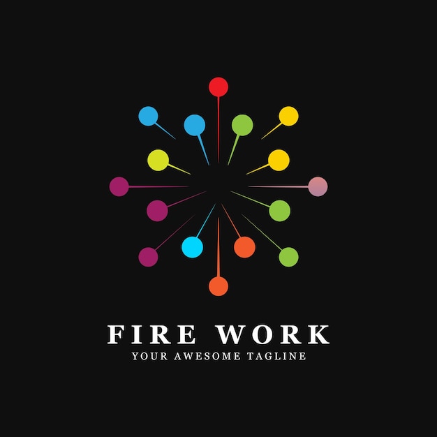 firework logo vector icon illustration design logo for business brand celebration fireworks stars