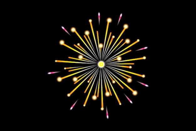 Firework New Year Sticker Design