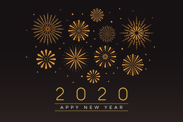 Fireworks new year 2020 background