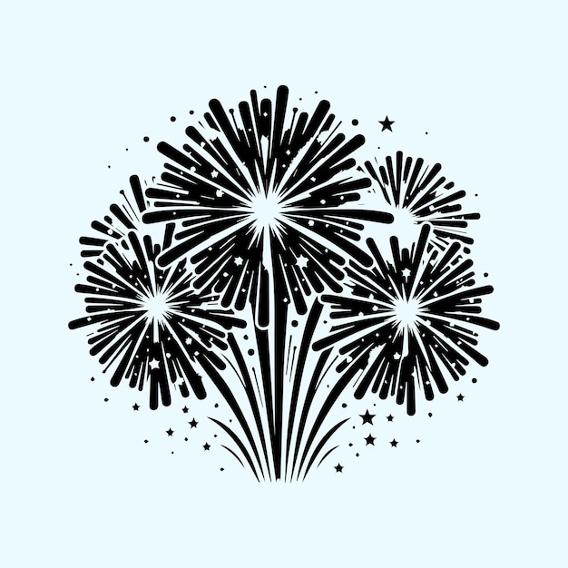 Vector fireworks silhouette vector illustration