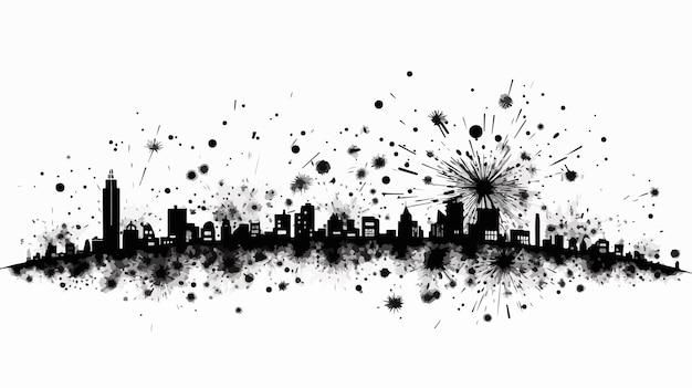 Fireworks Stream Lock Vector Illustration