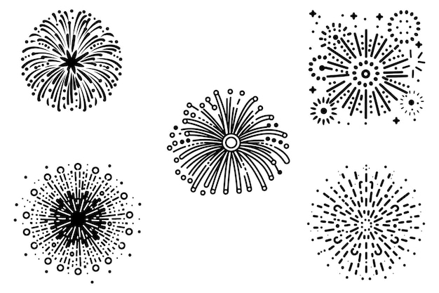 Fireworks Vector Set Vector Design On White Background illustration