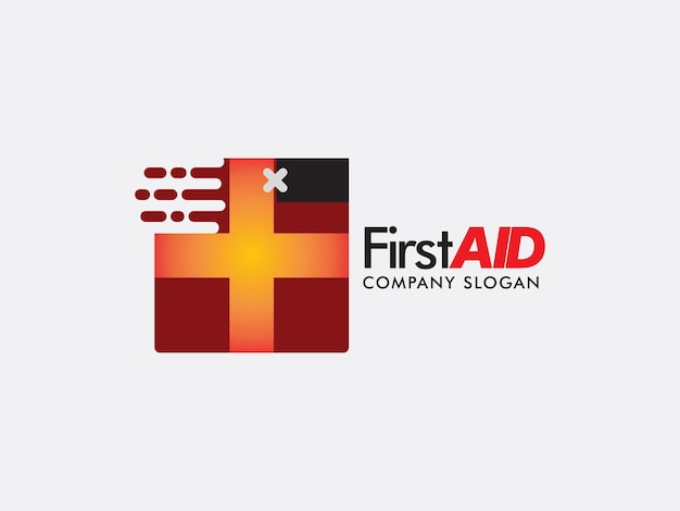 Vector first aid kit logo design with f letter template for a medical companies and brands