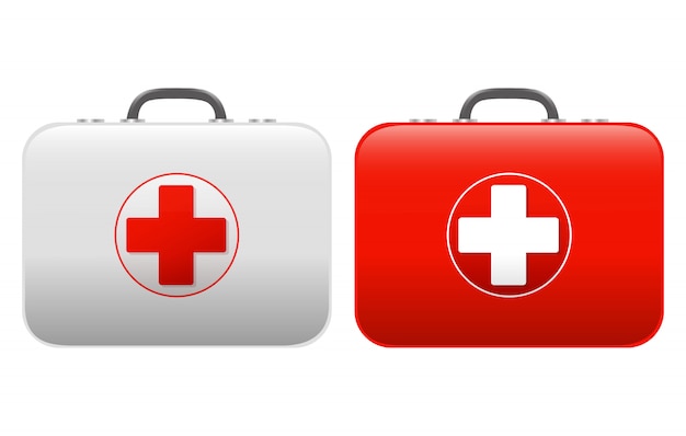 First Aid Kit Set isolated White