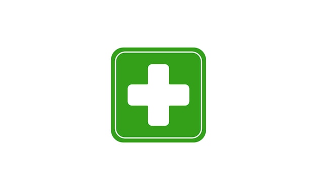 First aid medical sign flat icon, Medical white cross symbol vector icon