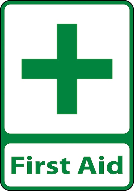 Vector first aid station sign on white background