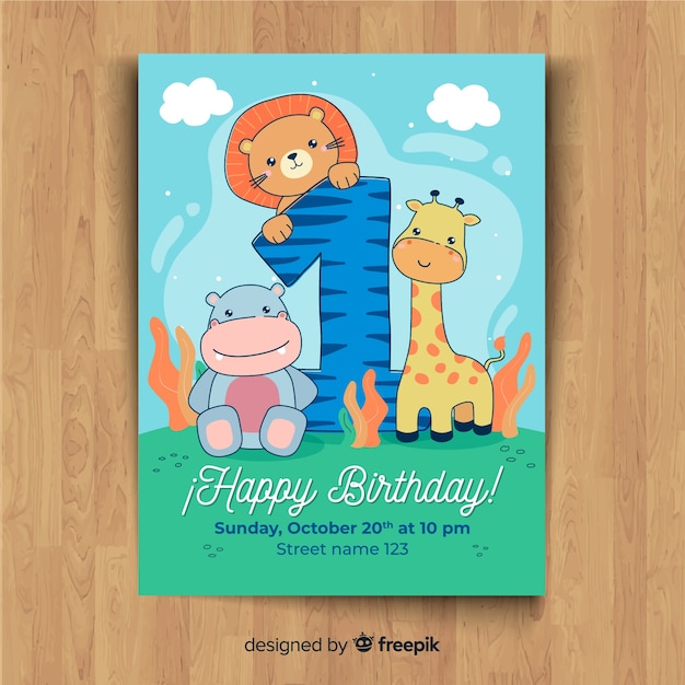 First birthday party invitation card