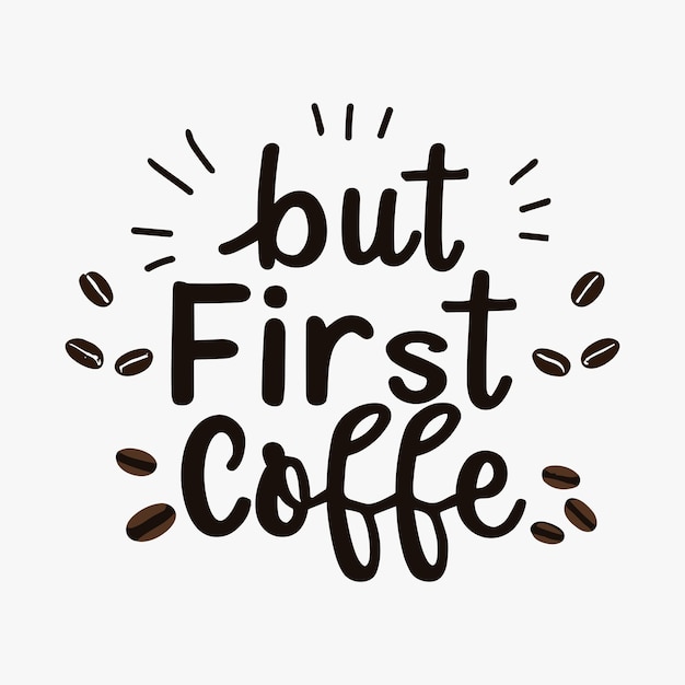 But first coffee typography t shirt design generative Ai