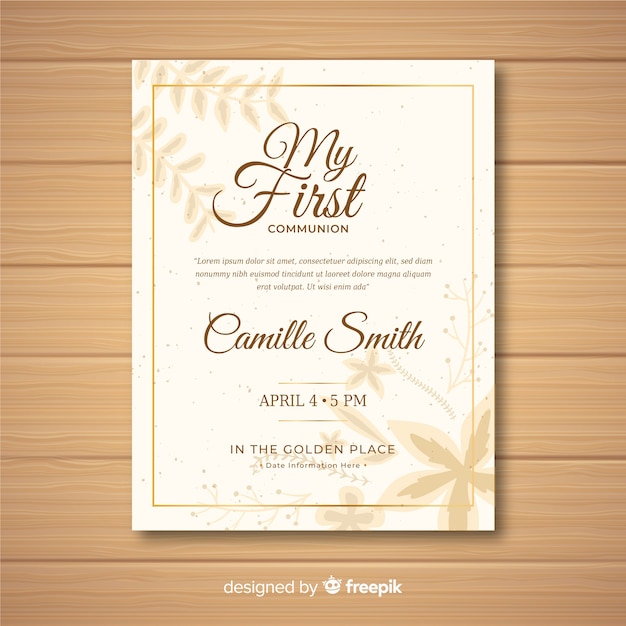 First communion invitation template 