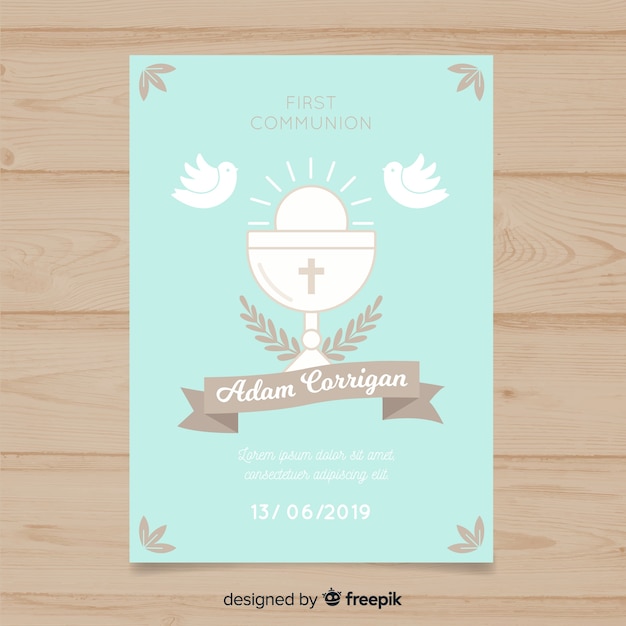 First communion invitation template 