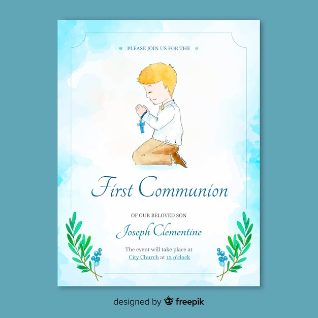 First communion invitation template 