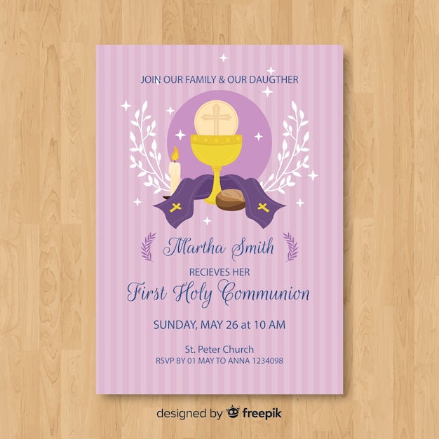 First communion invitation template