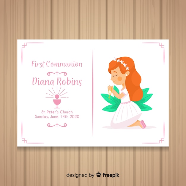 First communion invitation template