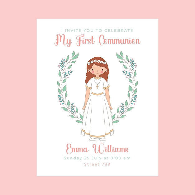 First communion invitation