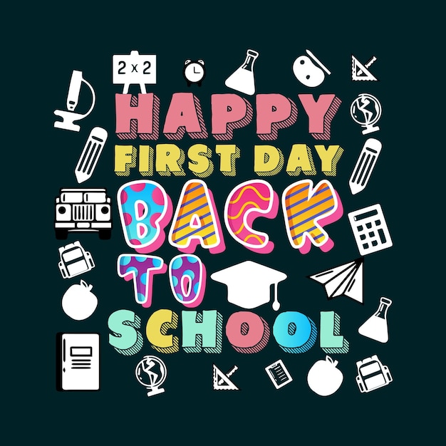 First day of school printable vector designs