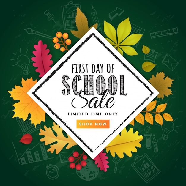 First Day of School Sale Poster Design