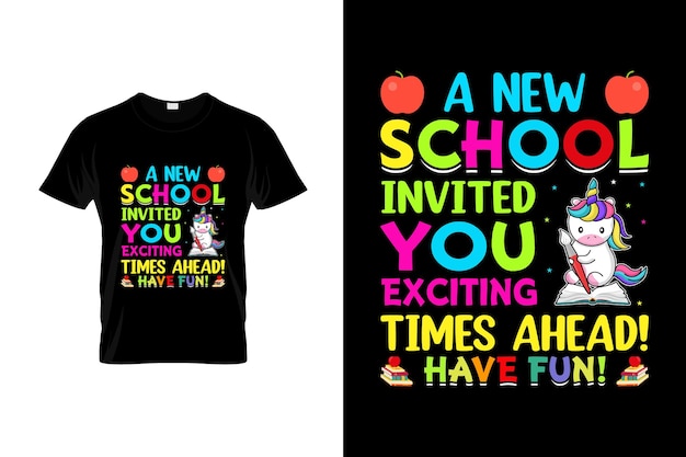 First Day of school T-shirt Design or First Day of school poster Design or First Day of school illus